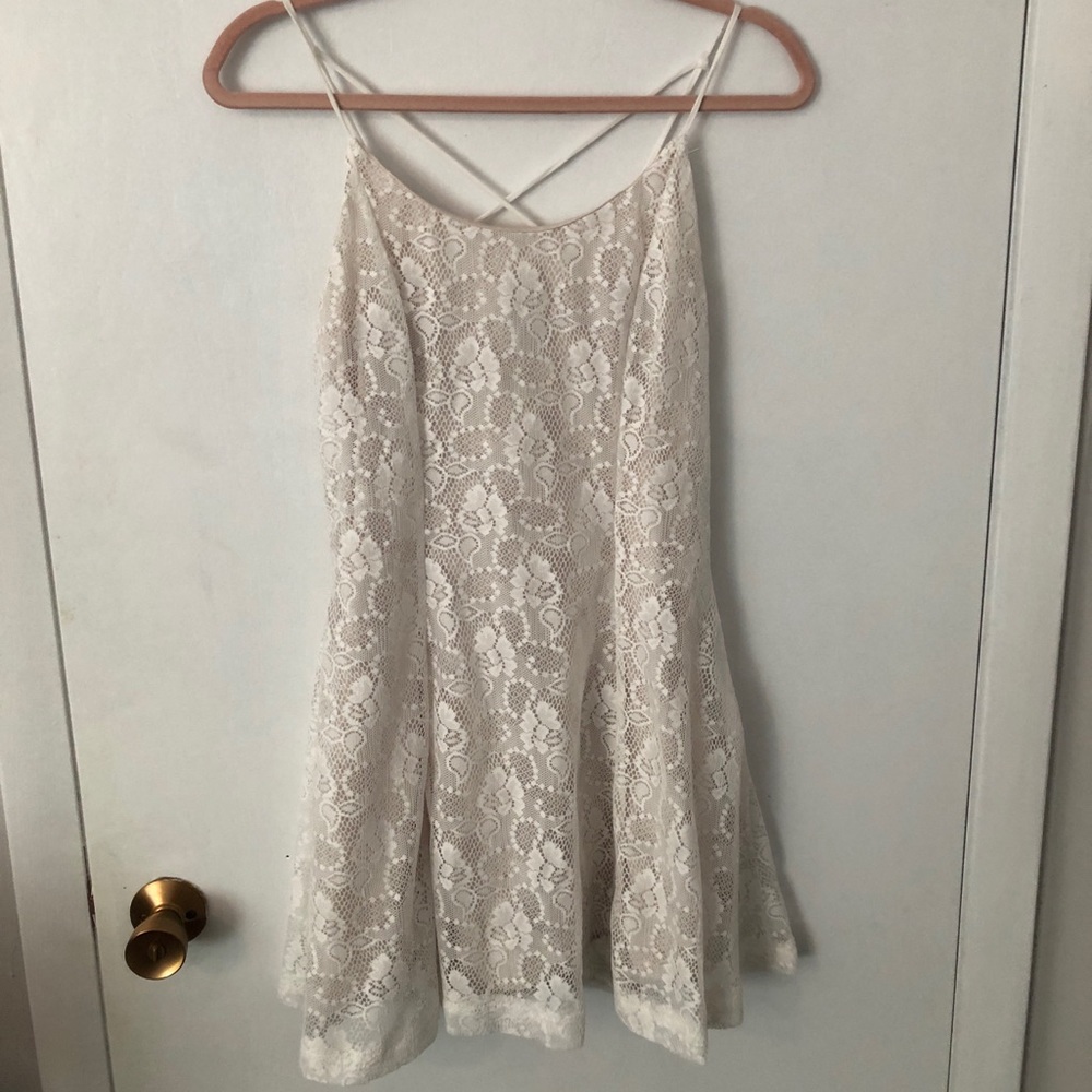White lace Charlotte Russe mini dress size M